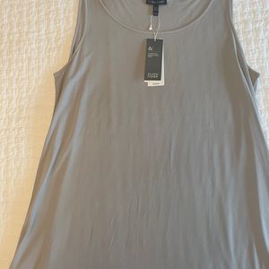 Silver scoop neck tunic tank stretch silk jersey.  Unworn.  New with tags.
